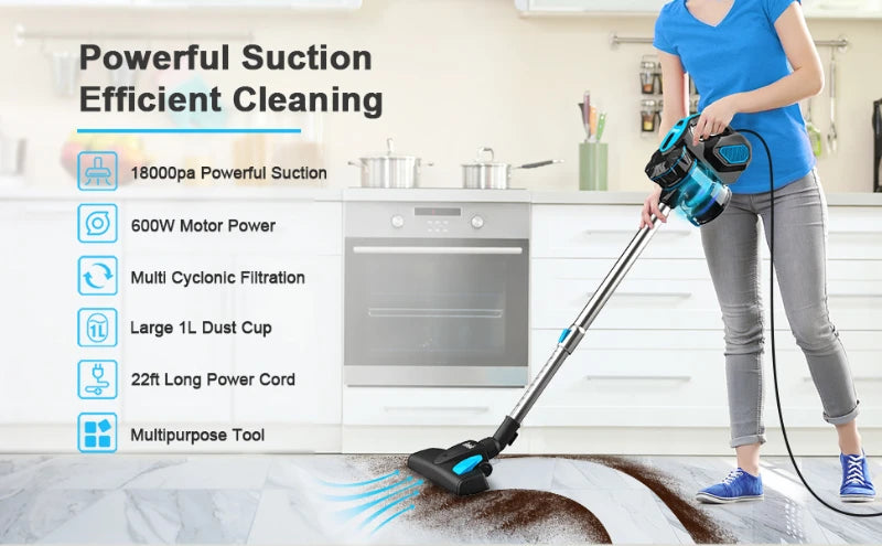 Vacuum Cleaner Corded INSE I5 18Kpa Powerful Suction 600W