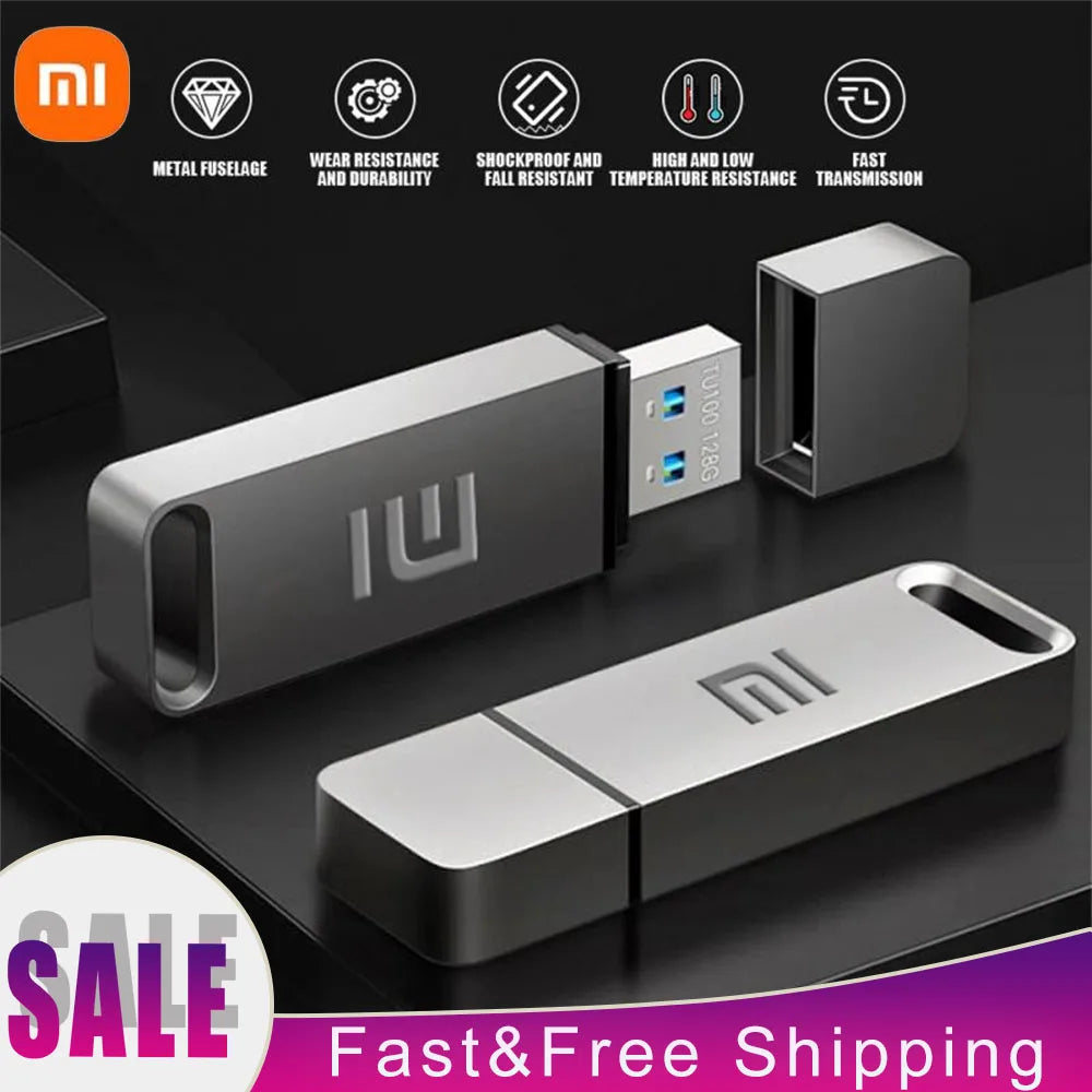 New 1TB 2TB Xiaomi Metal Flash Drive Thumbdrive Pendrive 256GB 512GB Waterproof U Disk Keyrings Can Be Fastened Memoria Usb