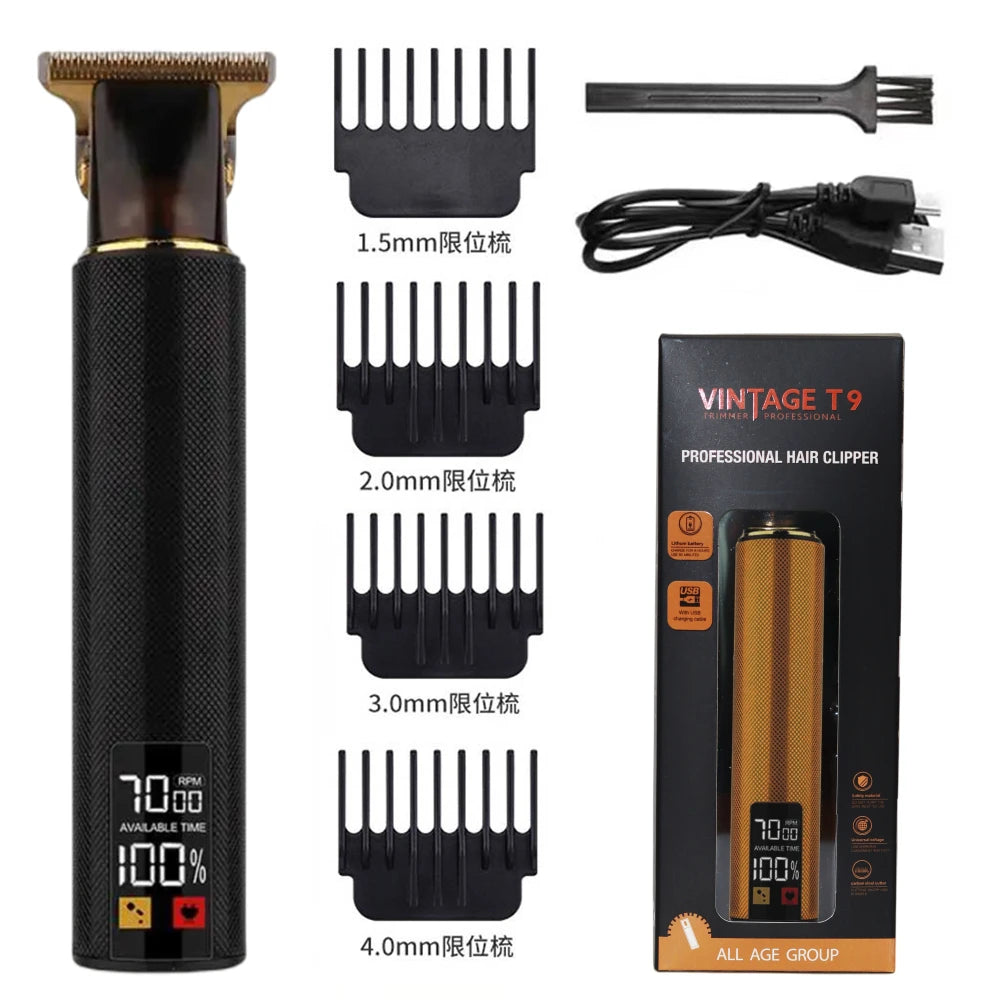 Large-screen Power Display T9 Retro Original Suit Machine Large-capacity Battery Super Long Battery Life Barber Clipper Hair