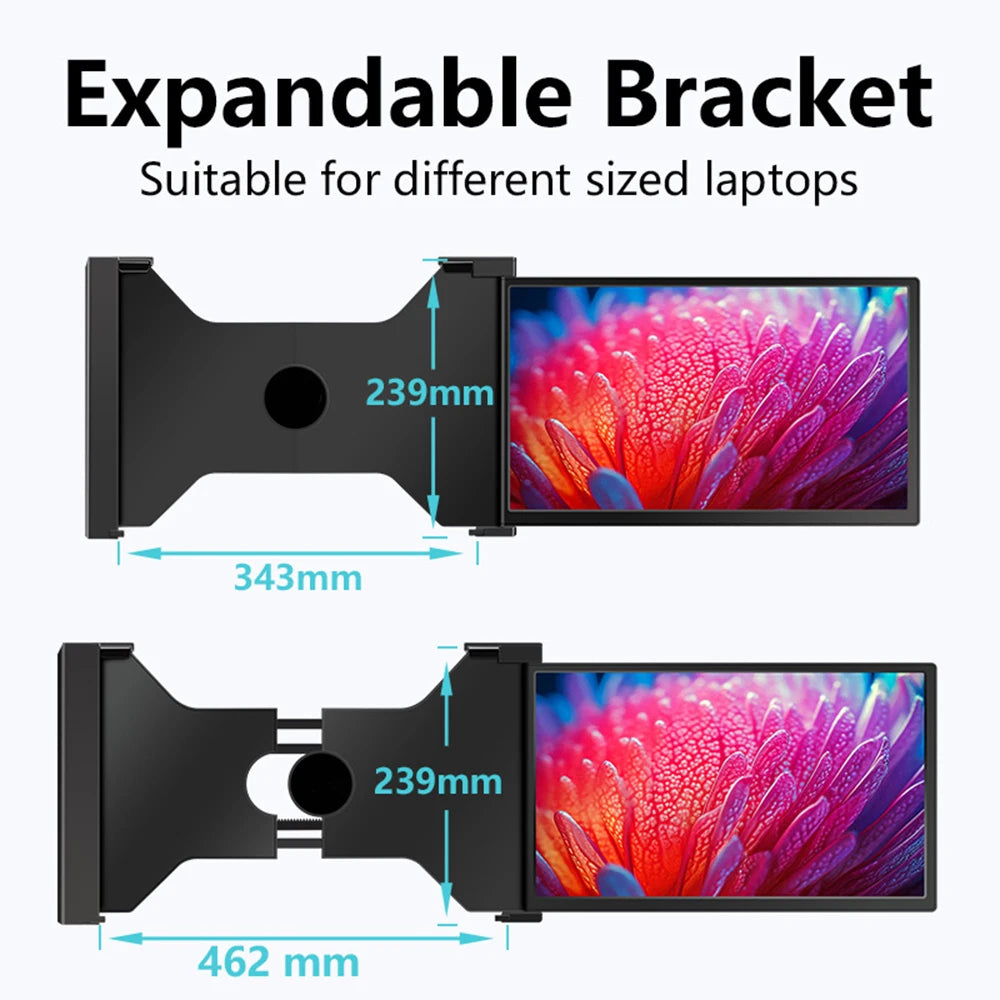 15.4 inches Laptop Expansion Screen Laptop Monitor FHD 1920*1080 IPS Dual-screen Foldable Monitor for 15.6-17.3 inch Laptop