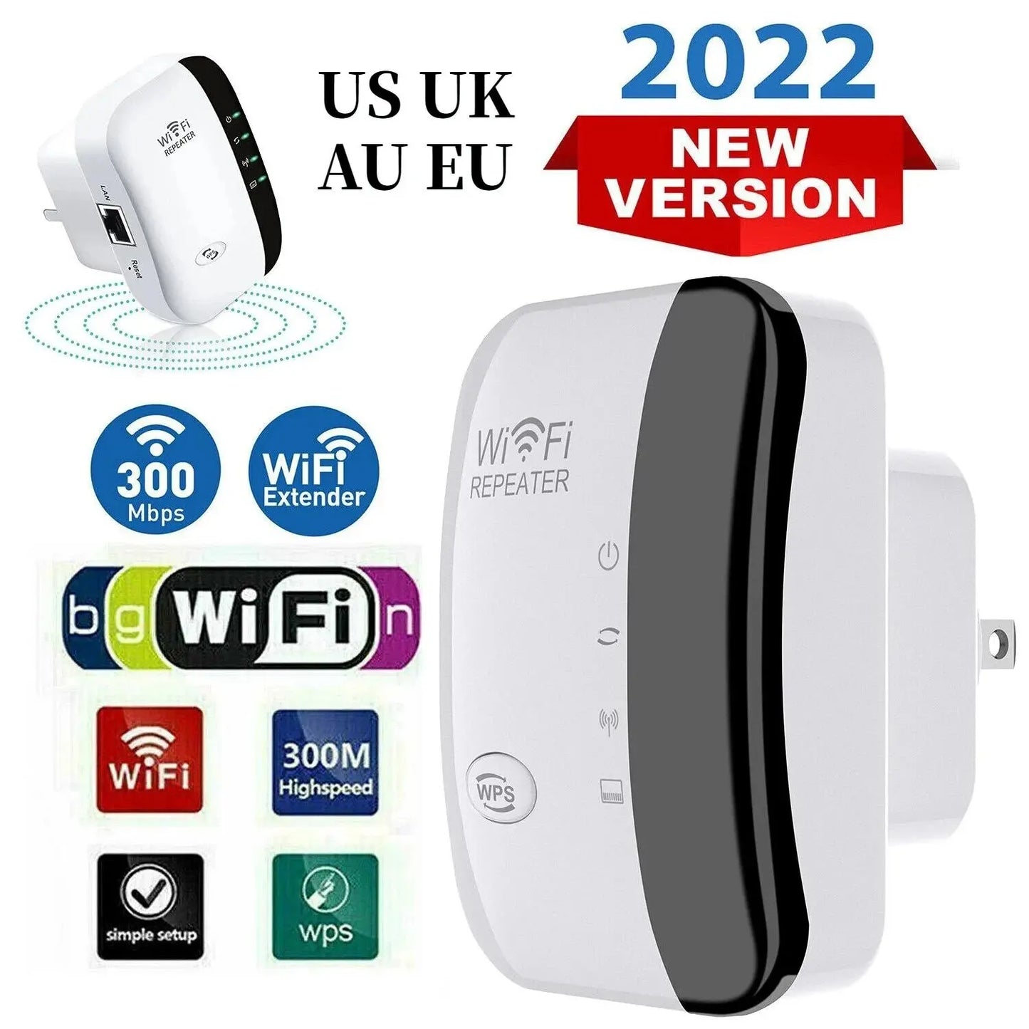 Wifi Repeater Wireless Signal Amplifier Extended Network Enhancer EU US Home Router 300m Through The Wall Bedroom Receive Moving