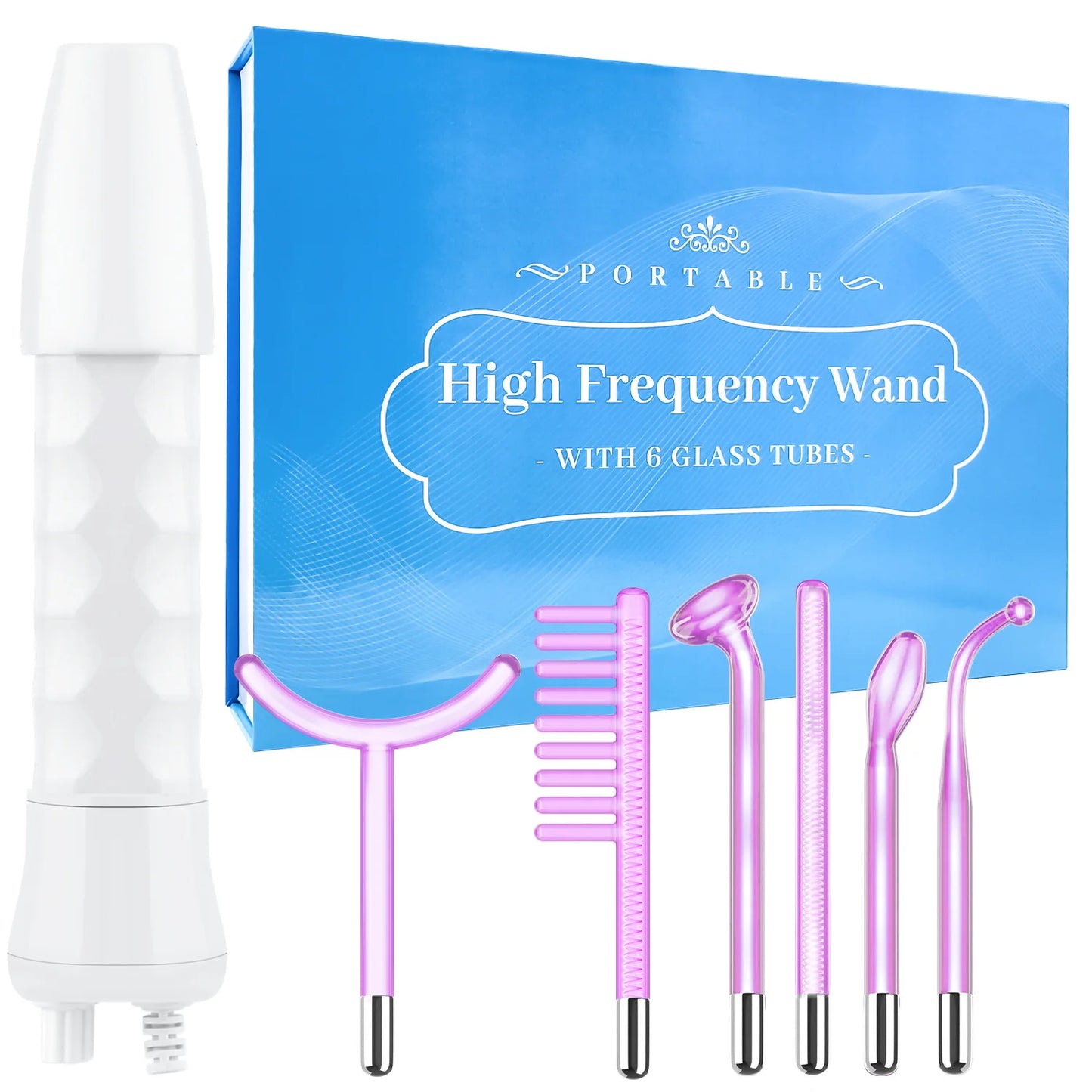 6 In 1 High Frequency Facial Machine darsonval For Hair Face  Electrotherapy Wand Acne wrinkle removal Skin Care Beauty Spa