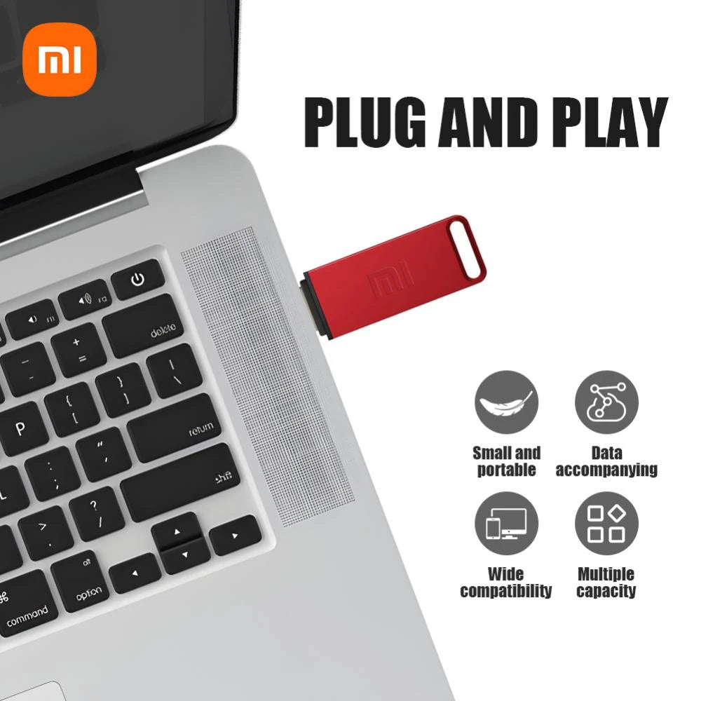 New 1TB 2TB Xiaomi Metal Flash Drive Thumbdrive Pendrive 256GB 512GB Waterproof U Disk Keyrings Can Be Fastened Memoria Usb