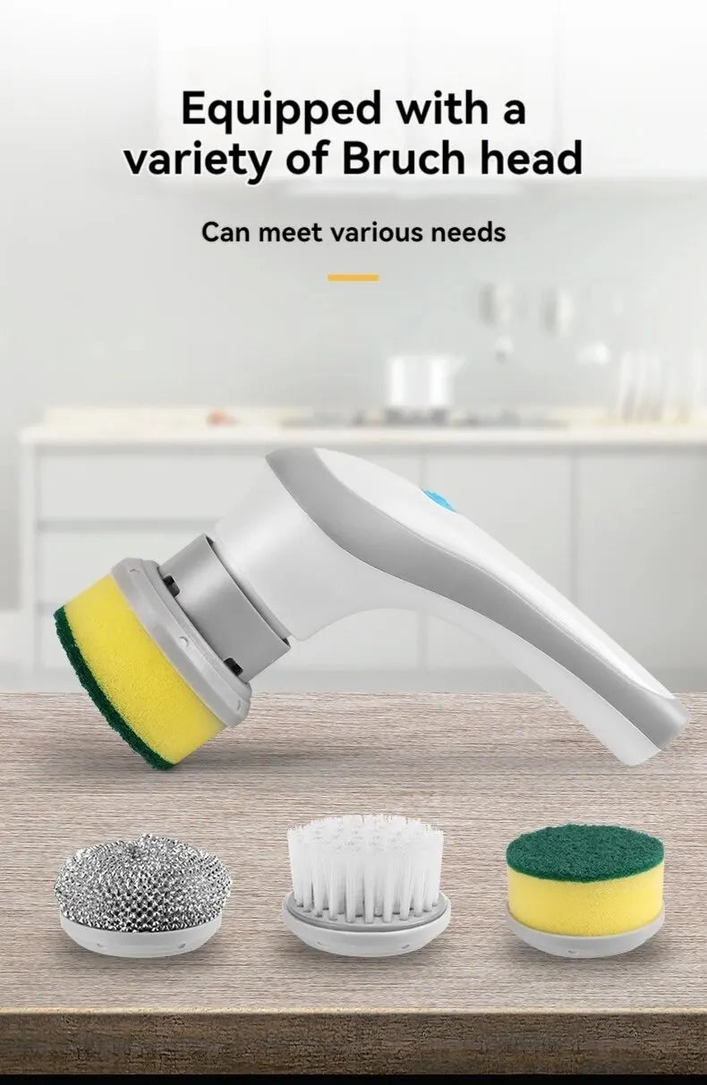 3-in-1 Electric Cleaning Brush Multi-functional USB Rechargeable Electric Rotary Scrubber Household Appliances Cleaning Gadget