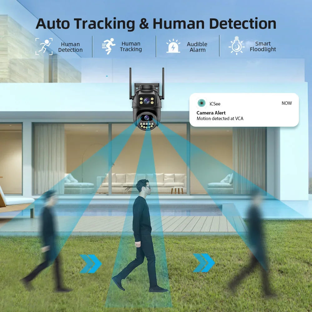 AI Human Detector, 4K 8MP WiFi Surveillance Camera