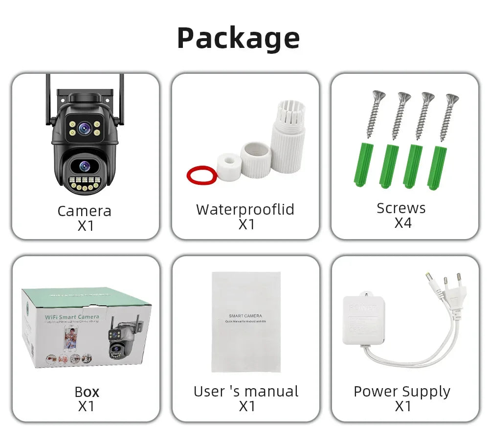 AI Human Detector, 4K 8MP WiFi Surveillance Camera