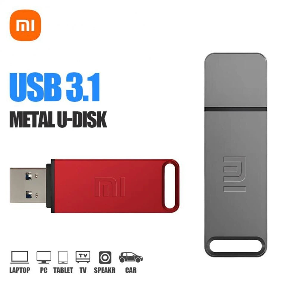 New 1TB 2TB Xiaomi Metal Flash Drive Thumbdrive Pendrive 256GB 512GB Waterproof U Disk Keyrings Can Be Fastened Memoria Usb