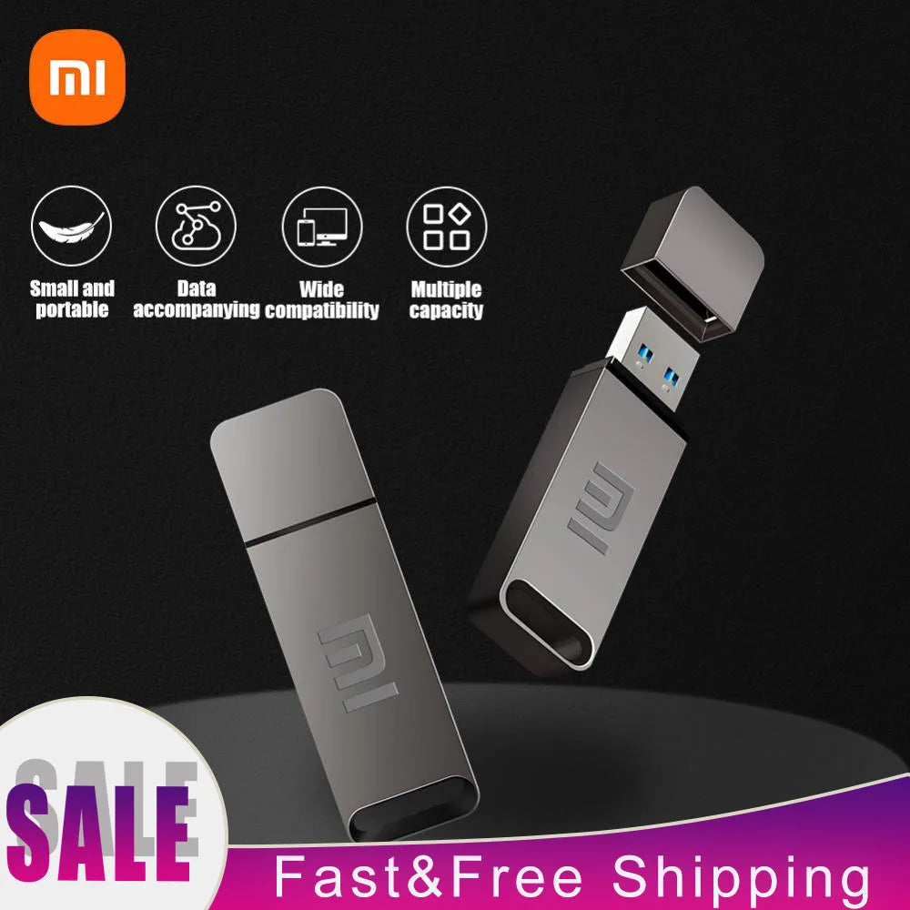 New 1TB 2TB Xiaomi Metal Flash Drive Thumbdrive Pendrive 256GB 512GB Waterproof U Disk Keyrings Can Be Fastened Memoria Usb