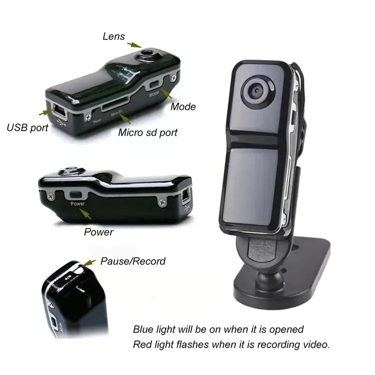 HD Mini DV Camera Body Camcorder Mount Portable Video Record Nanny Security Cam Small Sports Car DVR Webcam For Home and Office