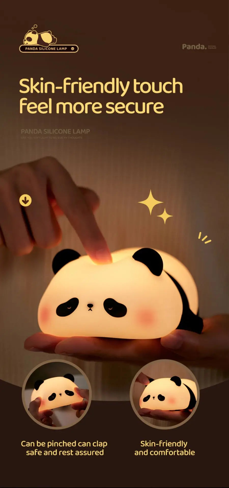 LED Night Lights Cute Sheep Panda Rabbit Silicone Lamp USB Rechargeable Timing Bedside Decor Kids Baby nightlight Birthday Gift