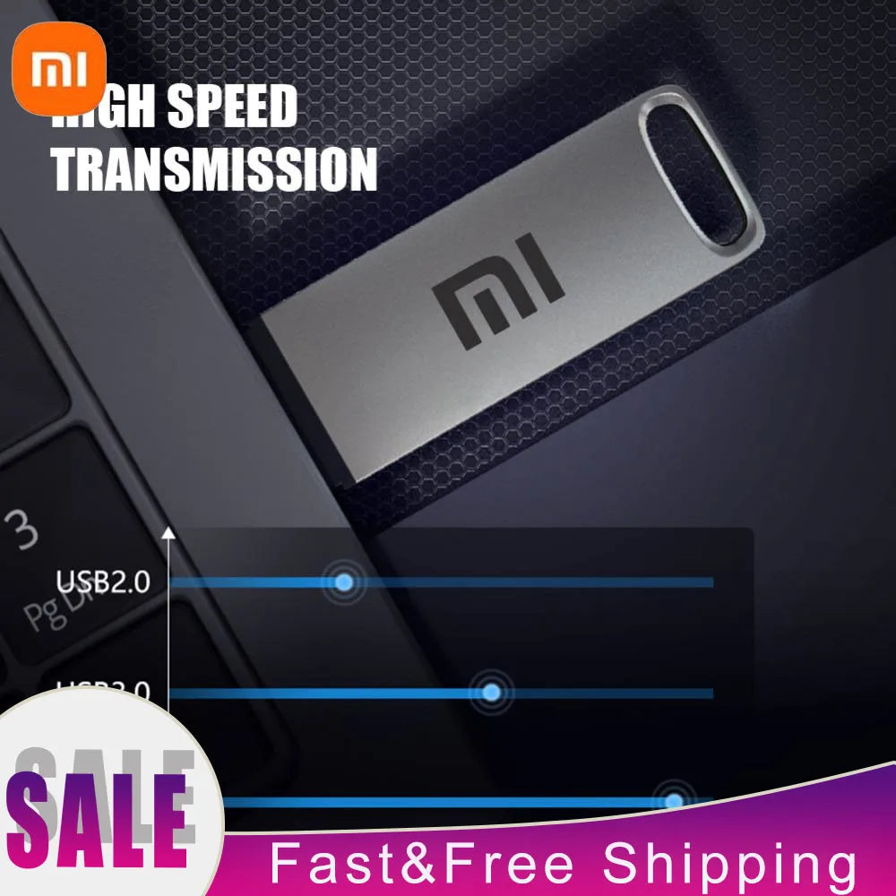 New 1TB 2TB Xiaomi Metal Flash Drive Thumbdrive Pendrive 256GB 512GB Waterproof U Disk Keyrings Can Be Fastened Memoria Usb