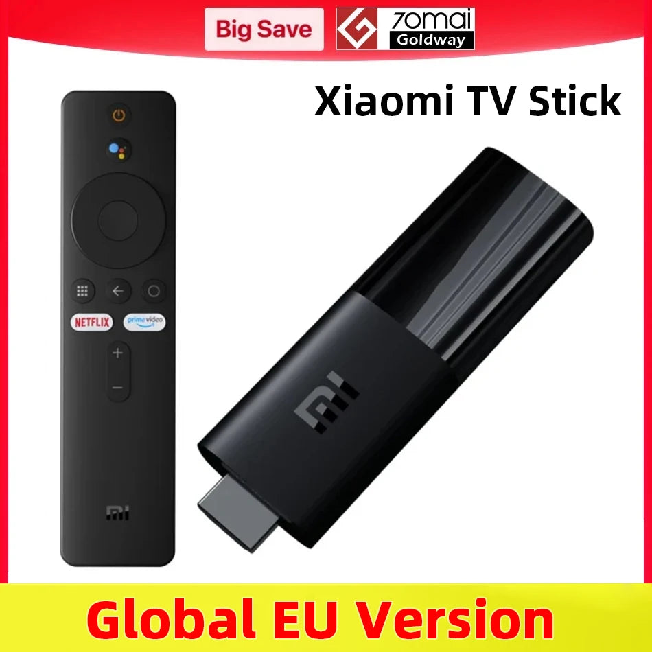 Xiaomi Mi TV Stick Global Version Smart EU Android Stick 9.0 Quad Core 1080P Dolby DTS HD 1G RAM 8G ROM Google Assistant Netflix