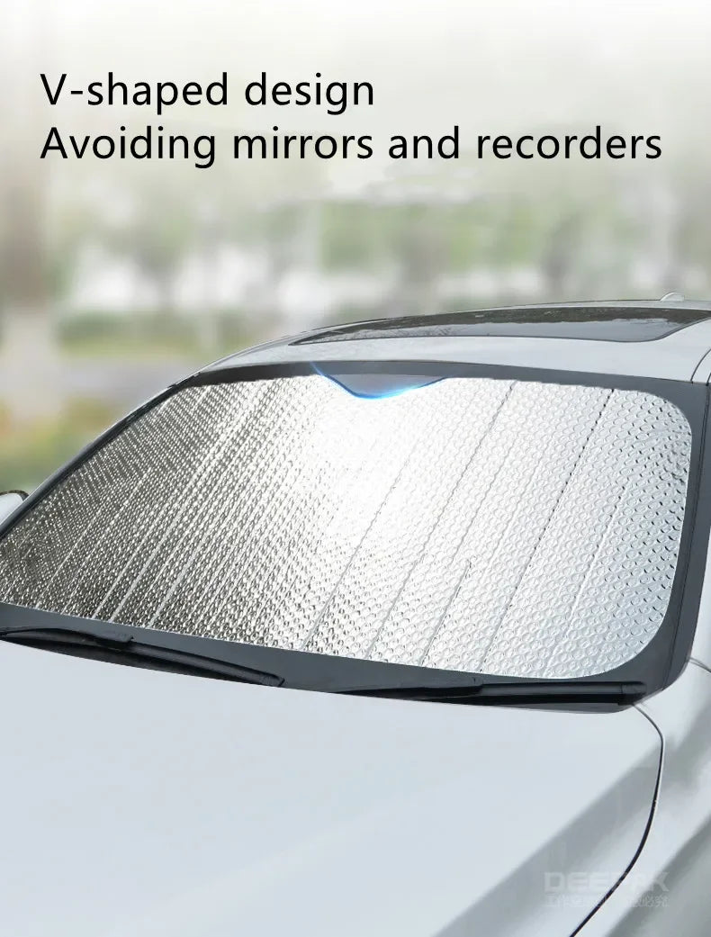 140cm Car Windshield Foldable Sun Shade Visor Cover Block Reflector Portable Breathable Anti UV Protector Screen Free