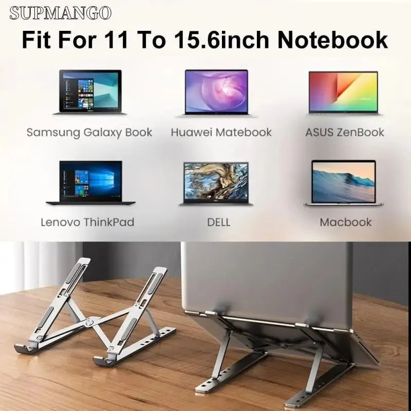 Portable Laptop Stand Aluminum Notebook Support Computer Bracket Macbook Air Pro Holder Accessories Foldable Lap Top Base For Pc