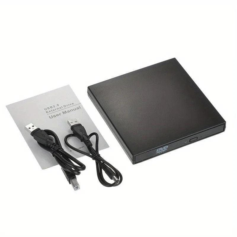 External CD DVD Drive, USB 2.0 Slim Protectable External CD-RW Drive DVD-ROM Burner Player for Laptops Desktop PCs