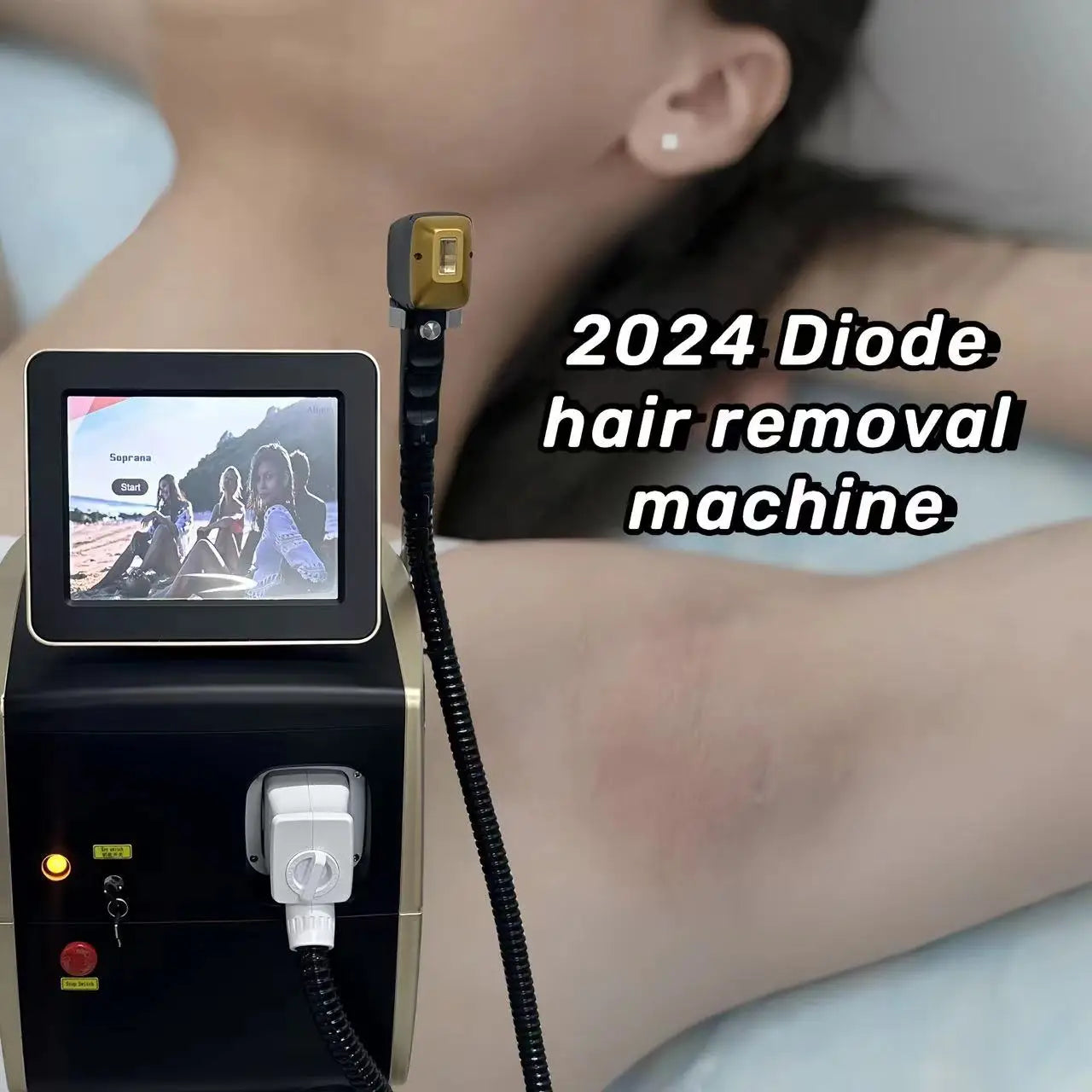 2024 Portable 808 755 Device 3 waves IPL Permanent CE Professional Diode Ice Titanium Laser Body  Machine Black