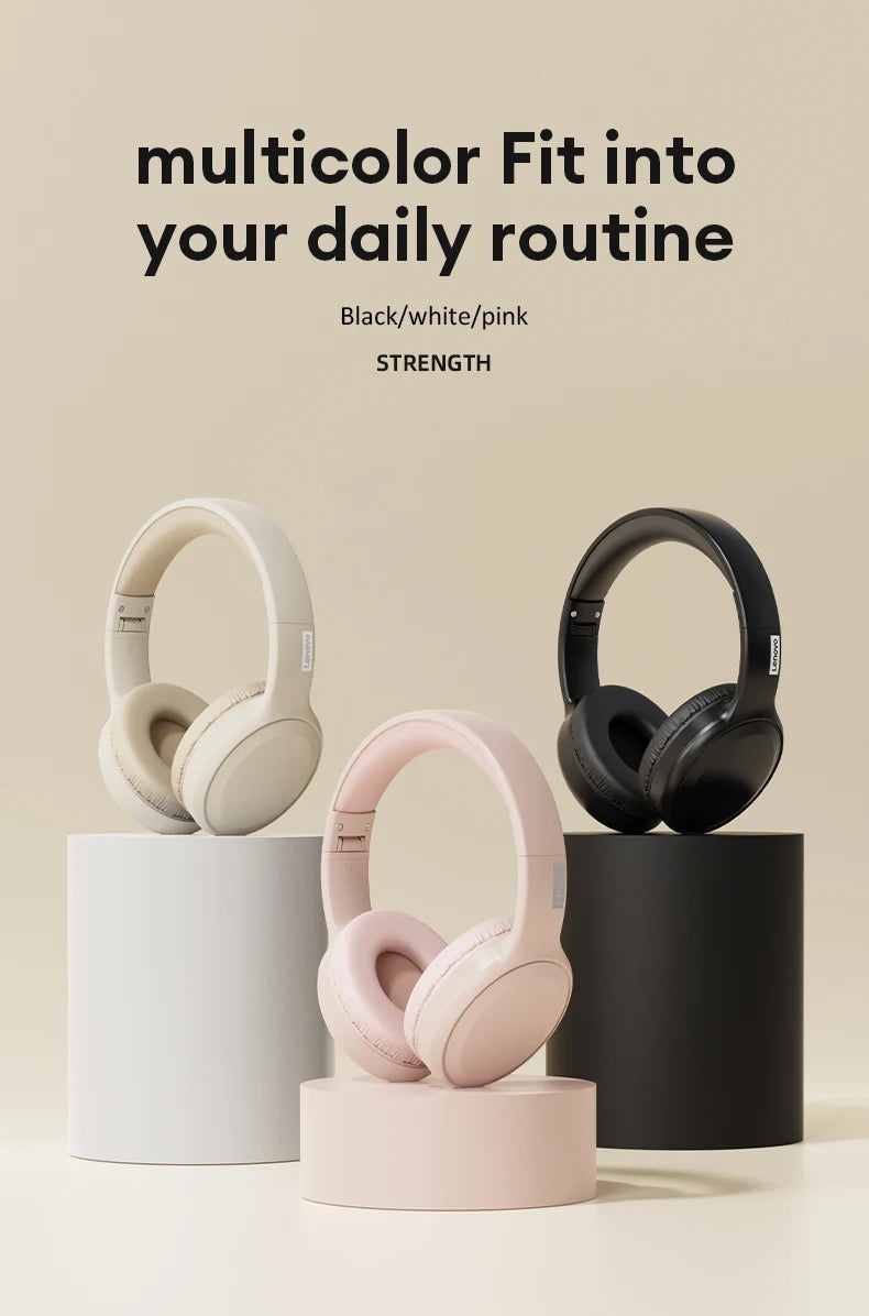 Lenovo TH30 Wireless Headphones Bluetooth 5.3 Earphones Foldable Gaming Headset Sport Headphone with Mic Music Earbuds 250mAh