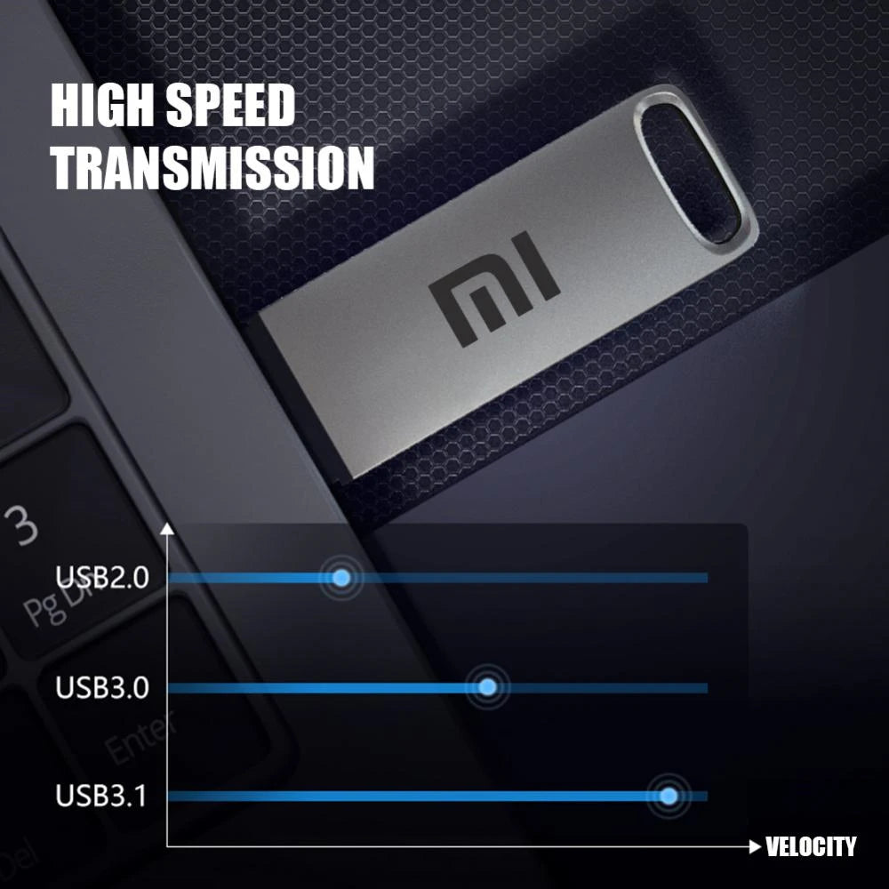 New 1TB 2TB Xiaomi Metal Flash Drive Thumbdrive Pendrive 256GB 512GB Waterproof U Disk Keyrings Can Be Fastened Memoria Usb