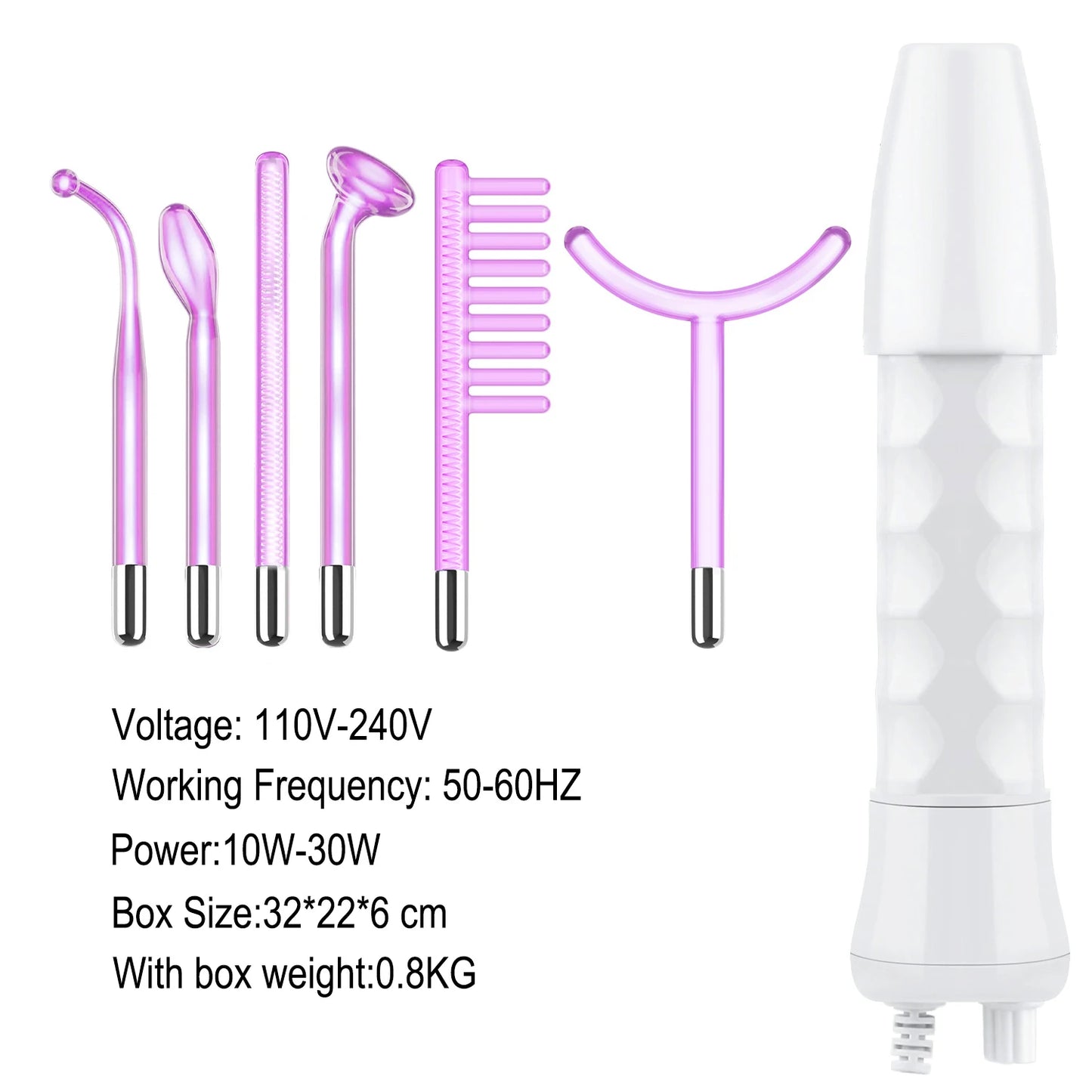 6 In 1 High Frequency Facial Machine darsonval For Hair Face  Electrotherapy Wand Acne wrinkle removal Skin Care Beauty Spa