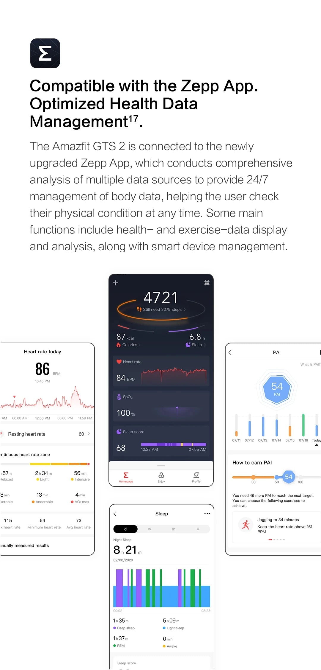 Amazfit GTS 2 Smartwatch All-round Health and Fitness Tracking Smart Watch Alexa Built-in For Android IOS Phone