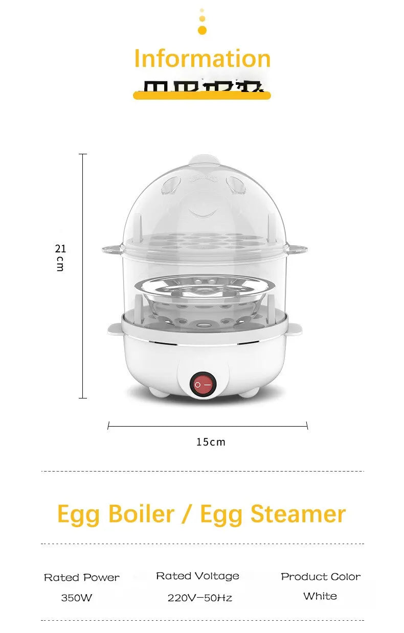 220V Multifunctional Electric Egg Boiler Double Layers Egg Cooker Mini Steamer Poacher Kitchen Cooking Breakfast Machine