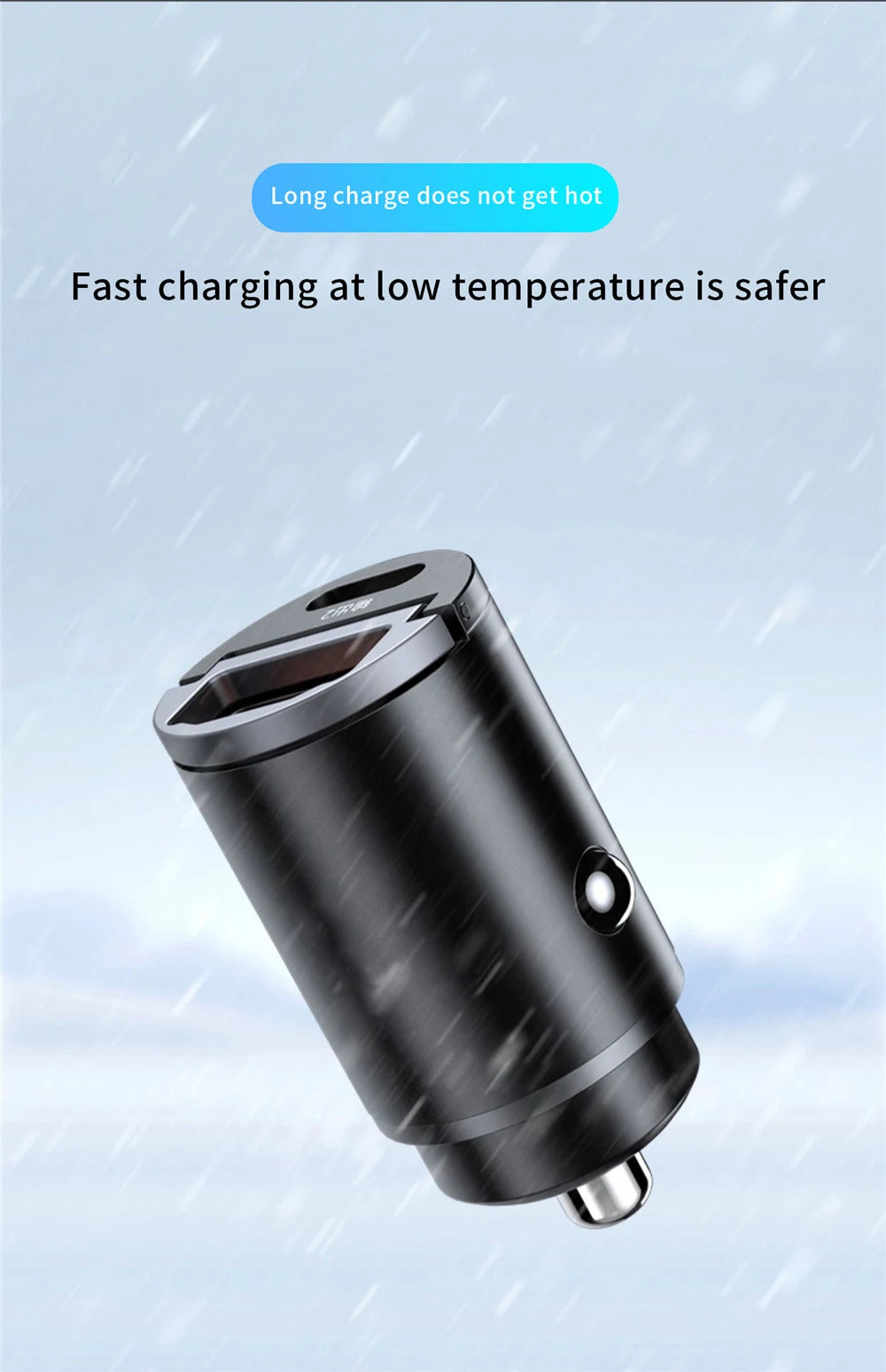 100W/200W QC3.0 PD Mini Car Charger 12-24V Lighter Fast Charging Car USB Type C Charger for Xiaomi Samsung Huawei iPhone Power